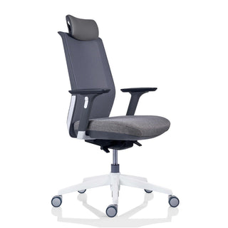 Kontorstol Tesla PDH, ergonomisk med lændestøtte og nakkestøtte, drejelig, stof