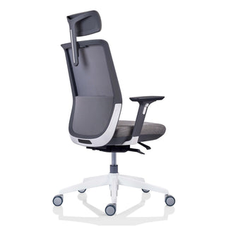 Kontorstol Tesla PDH, ergonomisk med lændestøtte og nakkestøtte, drejelig, stof