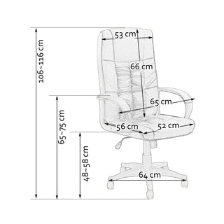 Direktionsstol OFF 023, drejbar, kunstlæder