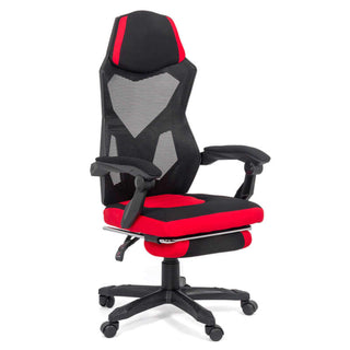 Gamerstol OFF 304 med fodstøtte og lændestøtte, drejelig, stof og mesh