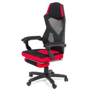 Gamerstol OFF 304 med fodstøtte og lændestøtte, drejelig, stof og mesh