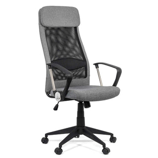 Ergonomisk kontorstol OFF 914 med lændestøtte og nakkestøtte, drejelig, stof og mesh