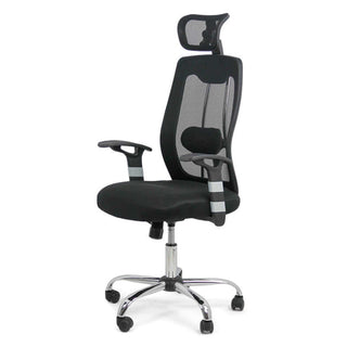 Kontorstol OFF 988, ergonomisk med lændestøtte og nakkestøtte, drejelig, mesh
