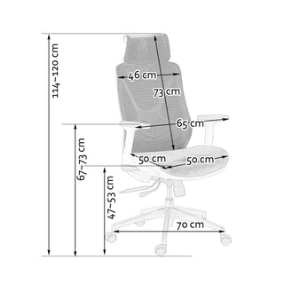 Kontorstol SYYT 9503, ergonomisk med lændestøtte og nakkestøtte, multifunktionel, drejelig, mesh