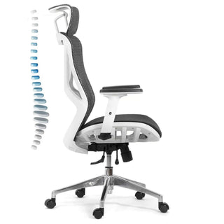 Kontorstol SYYT 9503, ergonomisk med lændestøtte og nakkestøtte, multifunktionel, drejelig, mesh
