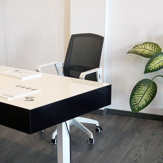 Ergonomisk kontorstol Blanca 1600 med lændestøtte, drejelig, stof og mesh