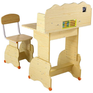 Skrivebord og stol til børn – højdejusterbart – natur – 75 x 105 x 48 cm