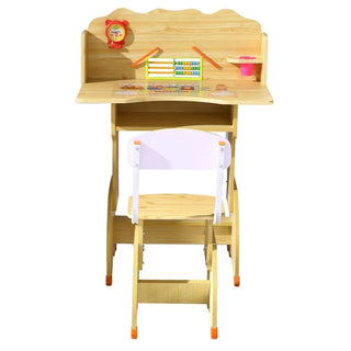 Skrivebord og stol til børn – højdejusterbart – natur – 75 x 105 x 48 cm