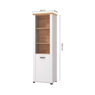 Skab Valencia Pop 1K, med hylder og låge, 60,5 × 41 × 194,5 cm