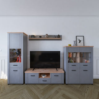 Vitrineskab Valencia 1K VS1, med glaslåge, 60,5 × 41 × 194,5 cm