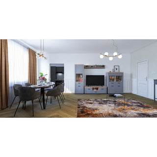 Vitrineskab Valencia 1K VS1, med glaslåge, 60,5 × 41 × 194,5 cm