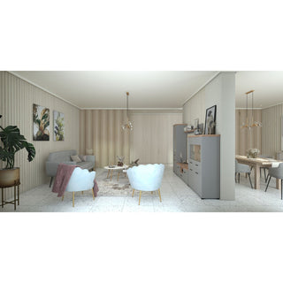Vitrineskab Valencia 1K VS1, med glaslåge, 60,5 × 41 × 194,5 cm