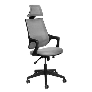 Ergonomisk kontorstol Verona med lændestøtte og nakkestøtte, drejelig, mesh