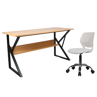 Skrivebord Tarcal med hylde, til computer, 140 × 60 × 72 cm