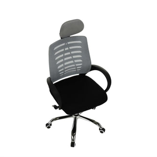 Kontorstol Elmas, ergonomisk med nakkestøtte, drejelig, stof og mesh