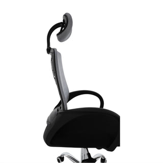 Kontorstol Elmas, ergonomisk med nakkestøtte, drejelig, stof og mesh