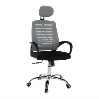 Kontorstol Elmas, ergonomisk med nakkestøtte, drejelig, stof og mesh