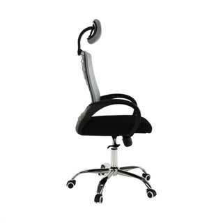 Kontorstol Elmas, ergonomisk med nakkestøtte, drejelig, stof og mesh
