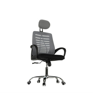 Kontorstol Elmas, ergonomisk med nakkestøtte, drejelig, stof og mesh