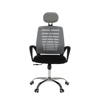Kontorstol Elmas, ergonomisk med nakkestøtte, drejelig, stof og mesh