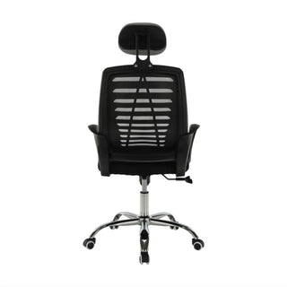 Kontorstol Elmas, ergonomisk med nakkestøtte, drejelig, stof og mesh