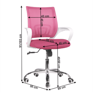 Ergonomisk kontorstol Sanaz med lændestøtte, drejelig, stof og mesh