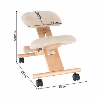 Kontorstol Groco, ergonomisk knæstol, stof