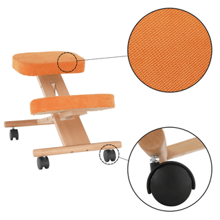 Ergonomisk kontorstol Flonet, med knæstøtte, drejbar, stof