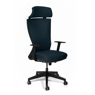 Ergonomisk kontorstol Udine, med lændestøtte og nakkestøtte, drejbar, mesh