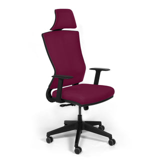 Kontorstol Genova, ergonomisk med lændestøtte og nakkestøtte, drejelig, mesh