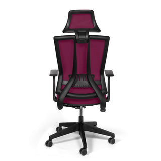 Kontorstol Genova, ergonomisk med lændestøtte og nakkestøtte, drejelig, mesh