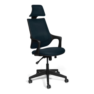 Ergonomisk kontorstol Verona med lændestøtte og nakkestøtte, drejelig, mesh