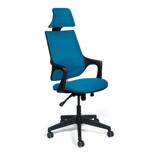 Ergonomisk kontorstol Verona med lændestøtte og nakkestøtte, drejelig, mesh