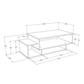 Sofabord Lia, rektangulært, 100 × 50 × 35 cm
