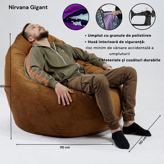Sækkestol Nirvana Gigant, tekstil, Ø110 cm