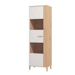 Vitrineskab Belfort 1KVS1, med glaslåge, 59,5 × 40 × 192,5 cm