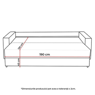 Sovesofa Neptun Lux, 3 personer, med opbevaring, 220 × 87 × 70 cm