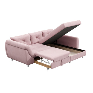 Hjørnesofa Merlin med sovefunktion, 4 personer, venstrevendt, med opbevaring, 230 × 190 × 93 cm
