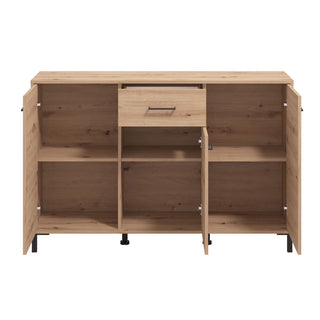 Kommode Vienne 3K1F, med låger og skuffe, 138 × 40 × 90 cm