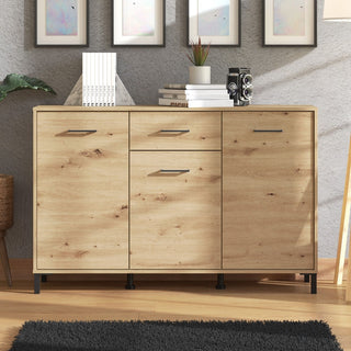 Kommode Vienne 3K1F, med låger og skuffe, 138 × 40 × 90 cm