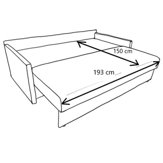 Sovesofa Nadia, 3 personer, med opbevaring, 205 × 100 × 80 cm