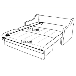 Sovesofa Nolia, 2 personer, med opbevaring, 163 × 102 × 99 cm