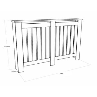 Radiatorskjuler Clasic, MDF og spånplade, 140 × 20 × 90 cm