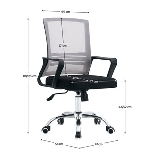 Kontorstol Apolo, ergonomisk med lændestøtte, drejelig, stof og mesh