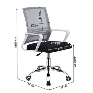 Kontorstol Apolo 2 New, ergonomisk med lændestøtte, drejelig, stof og mesh