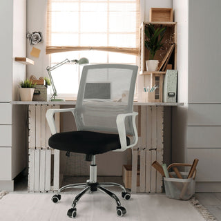 Kontorstol Apolo 2 New, ergonomisk med lændestøtte, drejelig, stof og mesh