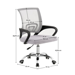 Kontorstol Dex 2 New, ergonomisk med lændestøtte, drejelig, mesh