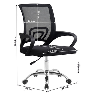Kontorstol Dex 2 New, ergonomisk med lændestøtte, drejelig, mesh