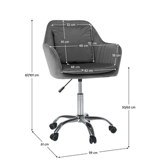 Kontorstol Klian, drejelig, velour
