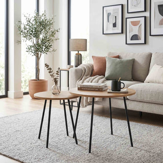 Sofabord AB5096, rundt, sæt med 2 borde, 55 × 55 × 45 cm
